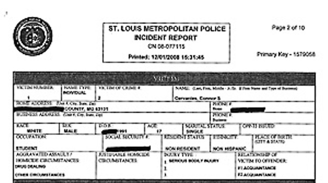 (Click here to view a full-size version of the police incident report.)