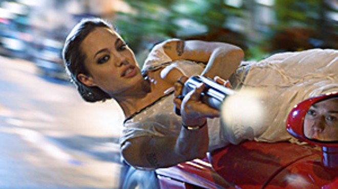Angelina Jolie gets her swerve on in the fantasy-thriller Wanted.