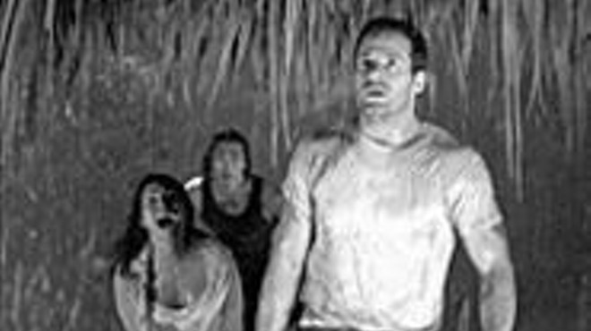 (left to right) Salli Richardson-Whitfield, Karl Yune and 
    Johnny Messner are surprised to find snakes in 
    Borneo.
