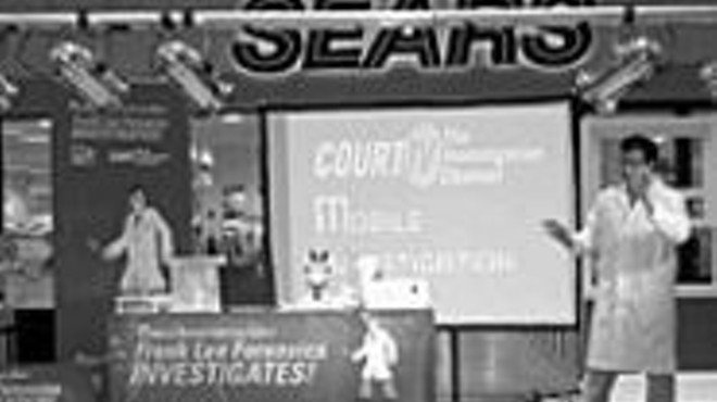Investigate a pie crime at the Science Center with 
    Court TV's Mobile Investigation Unit.