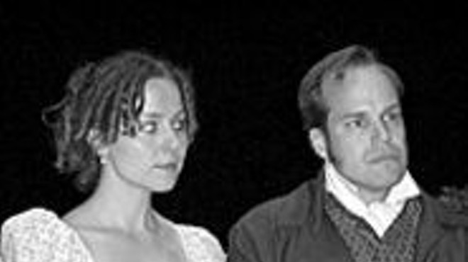 Kelly Schnider and B. Weller look for love in ACT Inc.'s Pride and Prejudice, this weekend at Fontbonne College.