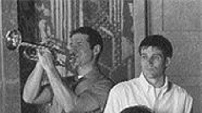Paul DeBoy (with horn), Joey Collins and Carol Schultz in the Rep Studio's Side Man