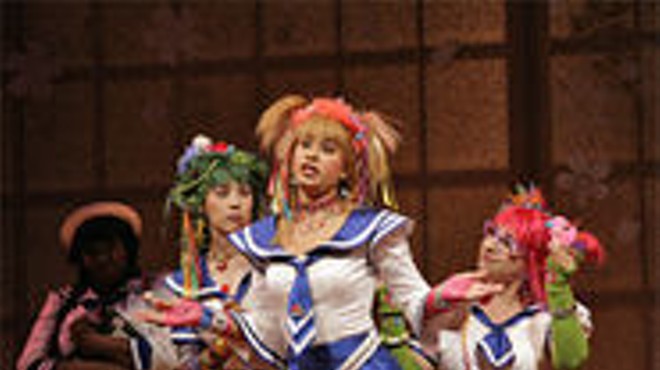 Pretty maids all in a row: (left to right) Kirsten Forrest Leich, Katherine Jolly and Alison Tupay in The Mikado.