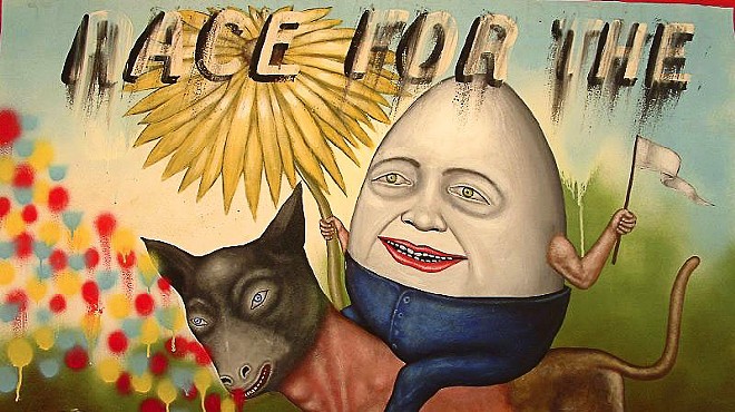 Fred Stonehouse, Race for the Sun, 2009, acrylic on panel, 36 by 48 inches.