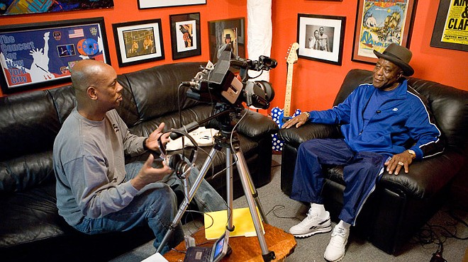 Art Holliday interviewing Buddy Guy.