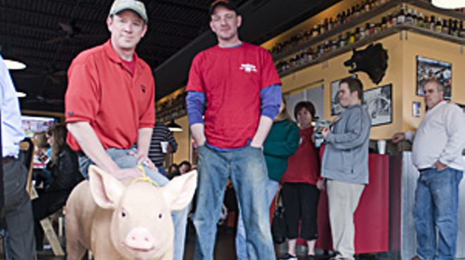 Hog heaven: Pappy's Smokehouse partners John Matthews (left) and Brian Scoggins