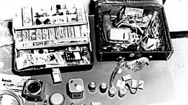 FBI evidence photos document bombmaking supplies found in a Weather Underground safe house in the Nob Hill neighborhood of San Francisco in 1971.