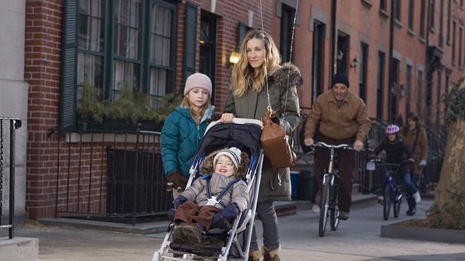 No sex and the kiddies: Sarah Jessica Parker plays a mom on the run in Boston in I Don't Know How She Does It.