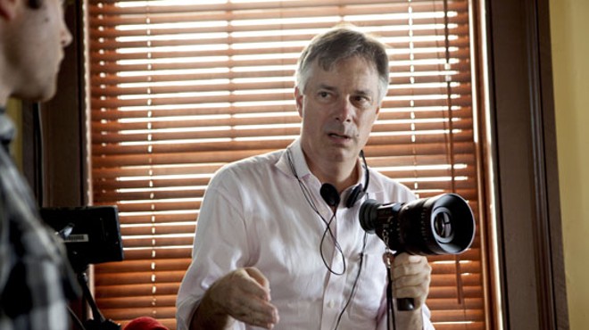 Director Whit Stillman on set of Damsels in Distress.