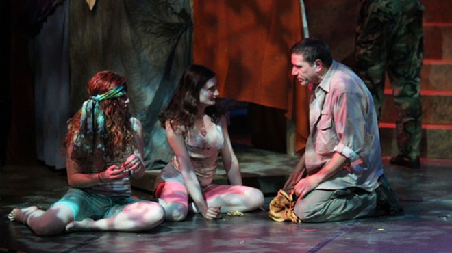 Betsy Bowman, Alyssa Ward and Michael Brightman in Timon of Athens.