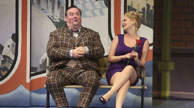 Raymond McAnally and Ruth Pferdehirt in the Rep's rollicking One Man, Two Guvnors.