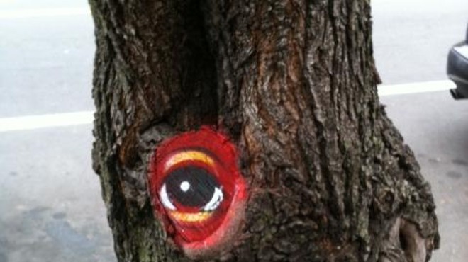 Eyed in the Loop: Tree With Peat Wollaeger Stencil