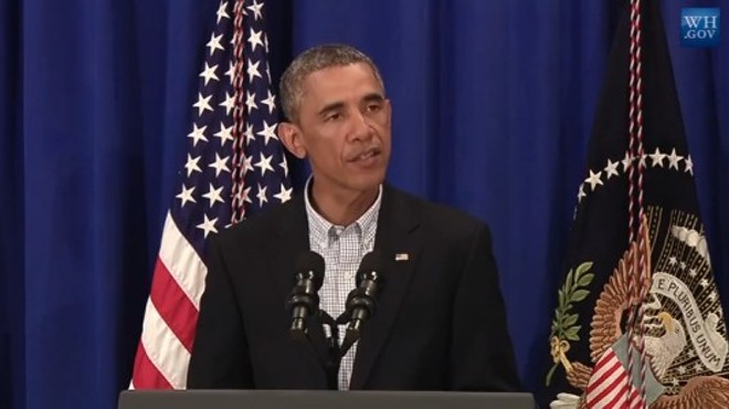 President Barack Obama addresses the media.