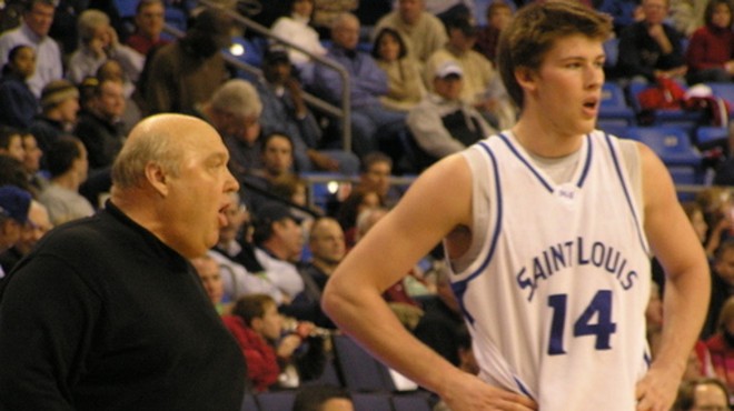 SLU Billikens basketball coach Rick Majerus was a mentor to forward Brian Conklin, who graduated earlier this year