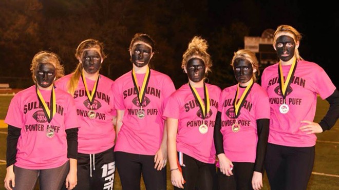 Seniors at Sullivan High donned blackface for the school's annual powder-puff game.