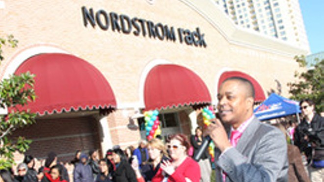 Crowds gather at a Nordstrom Rack opening in Houston.