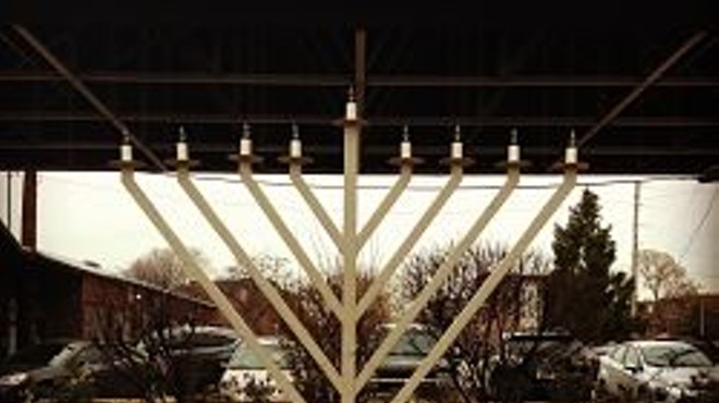 At Market in the Loop, a menorah is ready to get all lit up on Saturday night.