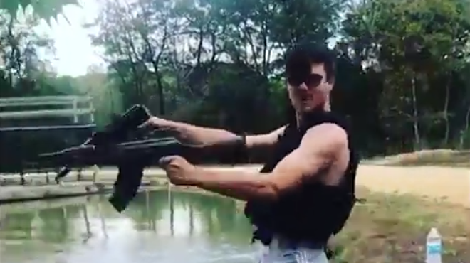 VladHQ, firing guns into a lake while threatening Lil Xan.