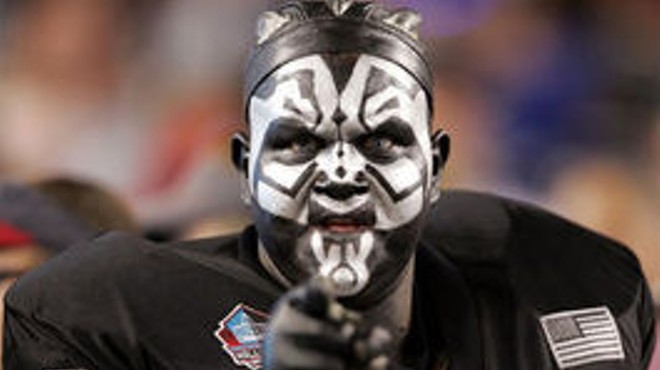 Think this fan is ugly? You should see what the men look like in Oakland.