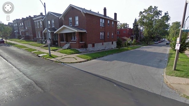 The 3600 block of Pennsylvania, where a body was found in a burning car on Friday.