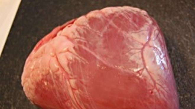 This is beef heart. In Missouri, you'd better call it that.