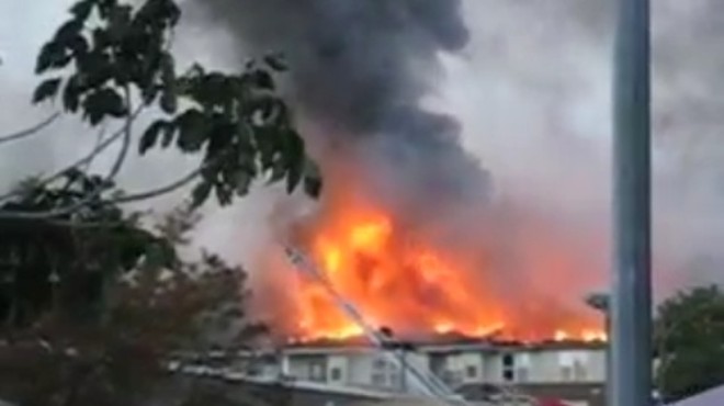 No Residents Injured in 5-Alarm CWE Blaze; Building Is Destroyed