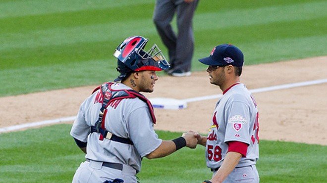 Yadi says: If you make a bet, you have to shake on it.