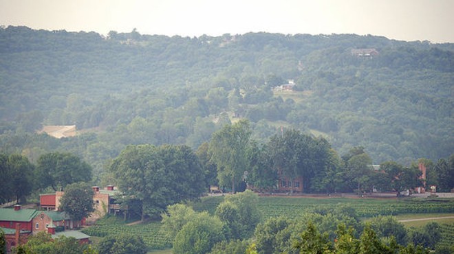 Stone Hill Winery (lower left) in Hermann