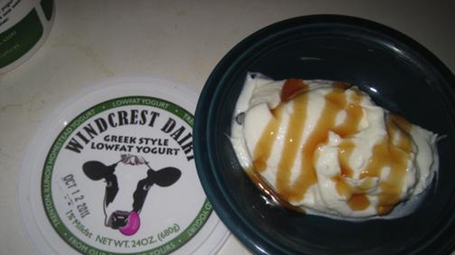 Windcrest Dairy Greek-style yogurt, drizzled with honey.