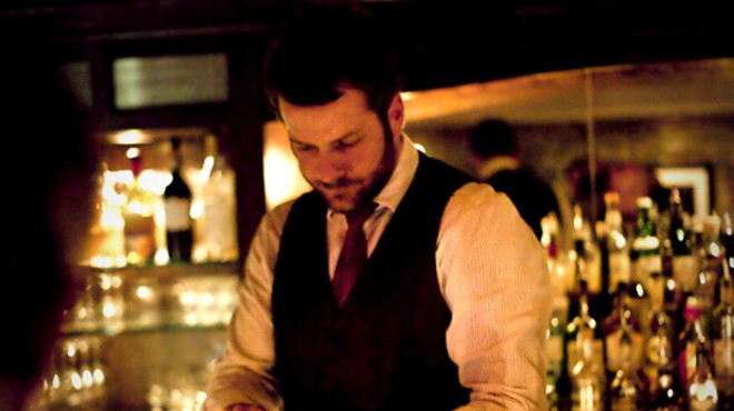 Bartender Beau Williams of Manifesto in Kansas City, doing what he does  best.