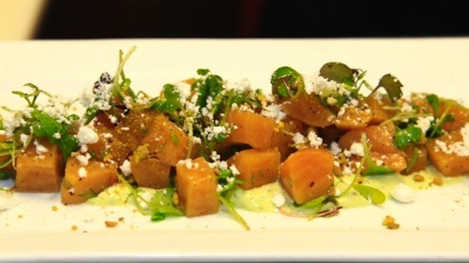 The roasted golden beet salad at Vino Nadoz | Beth Clauss