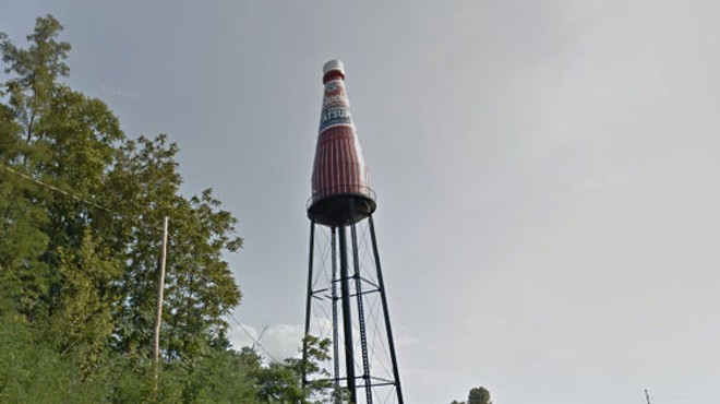 The World's Largest Catsup Bottle as seen from Route 66. | Google Street View