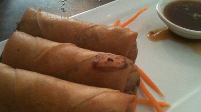 Crispy and flavorful, the pork spring rolls at Bobo Noodle House