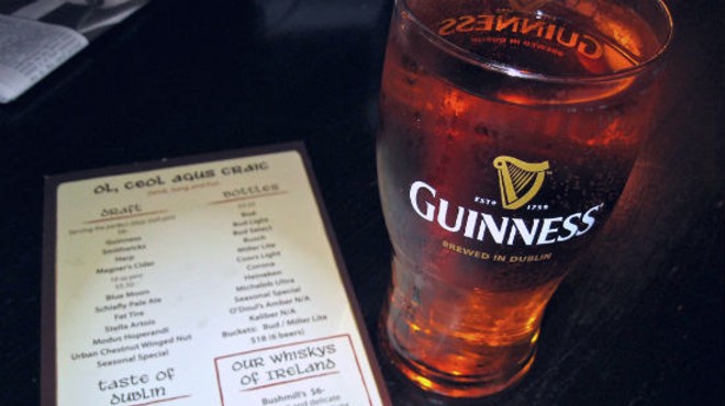 A pint of Magners served up at The Dubliner.