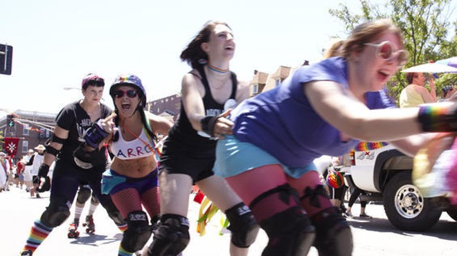 Arch Rival Roller Girls at a previous PrideFest parade