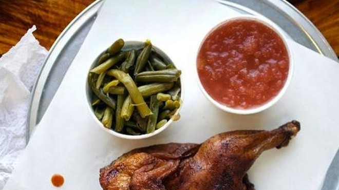 The smoked half-chicken, with sides, at PM BBQ