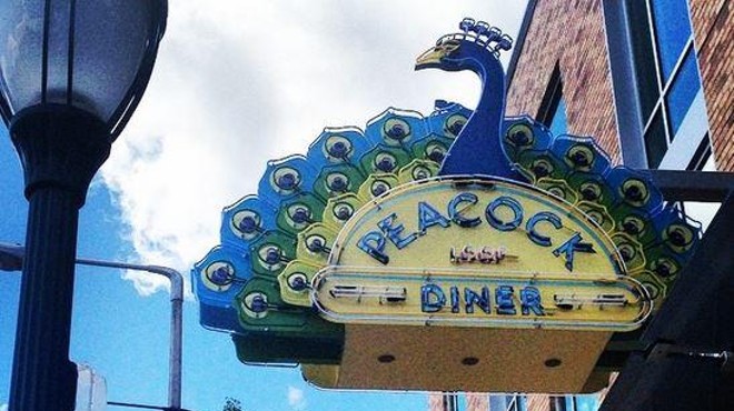 The Peacock Loop Diner's already famous neon sign. | Nancy Stiles