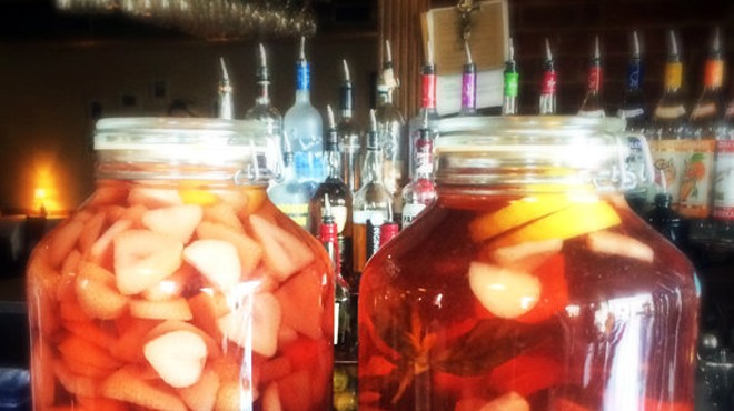 The strawberry-lemon gin infusion and strawberry-citrus-basil infusion. | Patrick J. Hurley