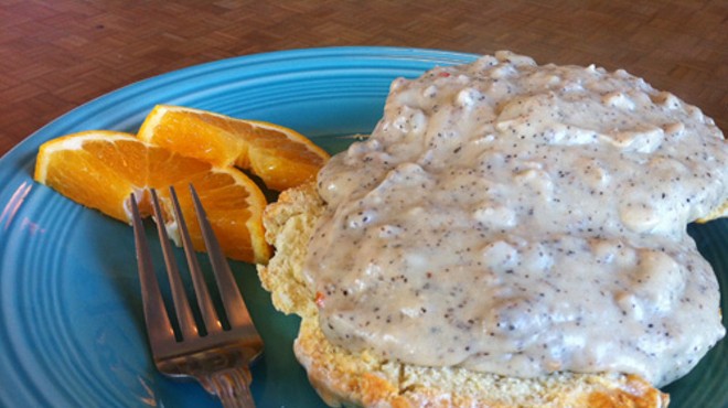 Guess Where I'm Eating these Biscuits and Gravy and Win $10 to La Tejana Taqueria [Updated]!