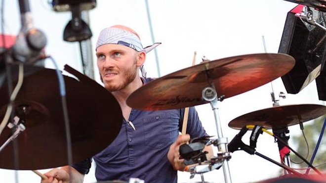 So Many Dynamos drummer Clayton Kunstel. Check out our entire slideshow of LouFest Day One.