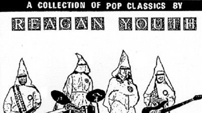 Reagan Youth was a non-racist band who famously "Hated Hate," but who frequently used racist imagery in order to help drive home the band's point that Reagan was evil. The name of the group is in fact a parody of the "Hitler Youth" of World War II.
