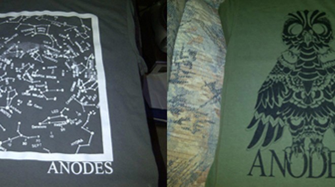 Anodes shows off two t-shirt designs, both of which will be available this week.