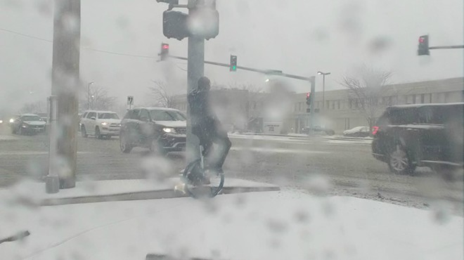 St. Louis Hero Unicycles Through Blizzard