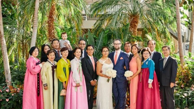Guests at the St. Louis wedding of Irene Wan and Michael Sweeney had their traditional Korean gowns stolen on Sunday after the ceremony.