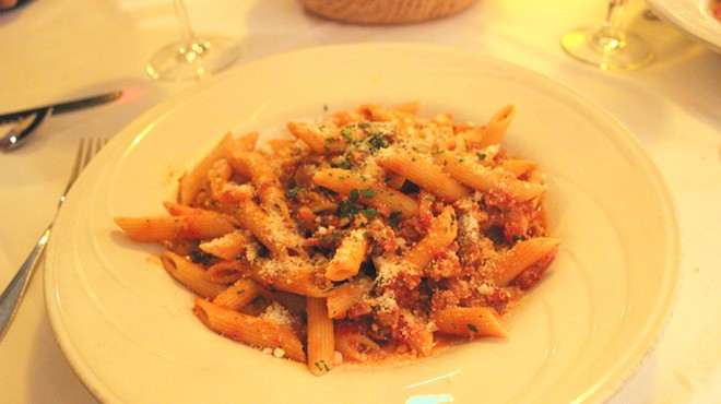 Penne amatriciana, better known as the "eviction notice" according to some pregnant women.