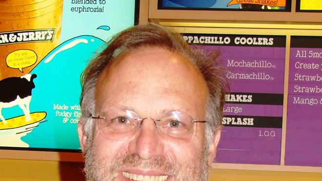 Jerry Greenfield, one half of Ben & Jerry's Ice Cream, chows down.