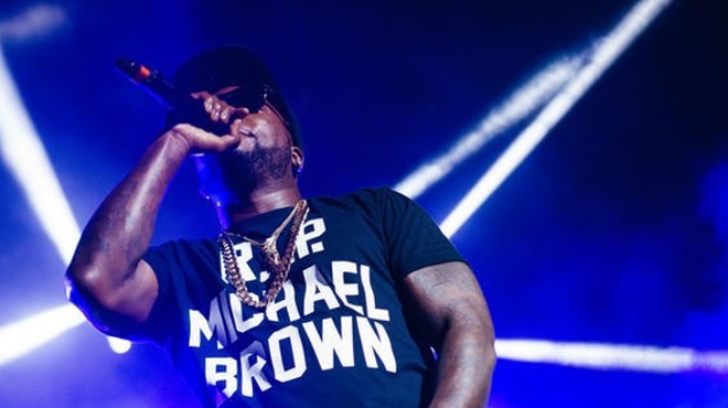 Jeezy wore "R.I.P. Michael Brown" on his shirt during his set at Verizon Wireless Amphitheater on August 12, 2014. He returns to St. Louis for a stop at the Pageant on Sunday, August 14.