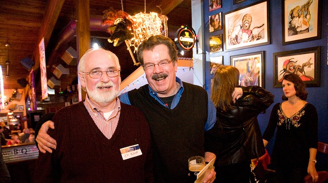 Ed Bishop, left, photographed with Don Corrigan, an old friend and co-founder of the Webster-Kirkwood Times.