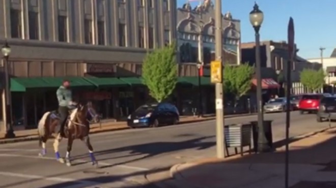 Cowboy and His Horse Prove That Cherokee Street Is Still Wild