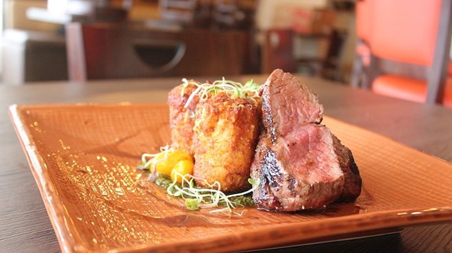 Prime 55's tenderloin, served with cheddar tots.